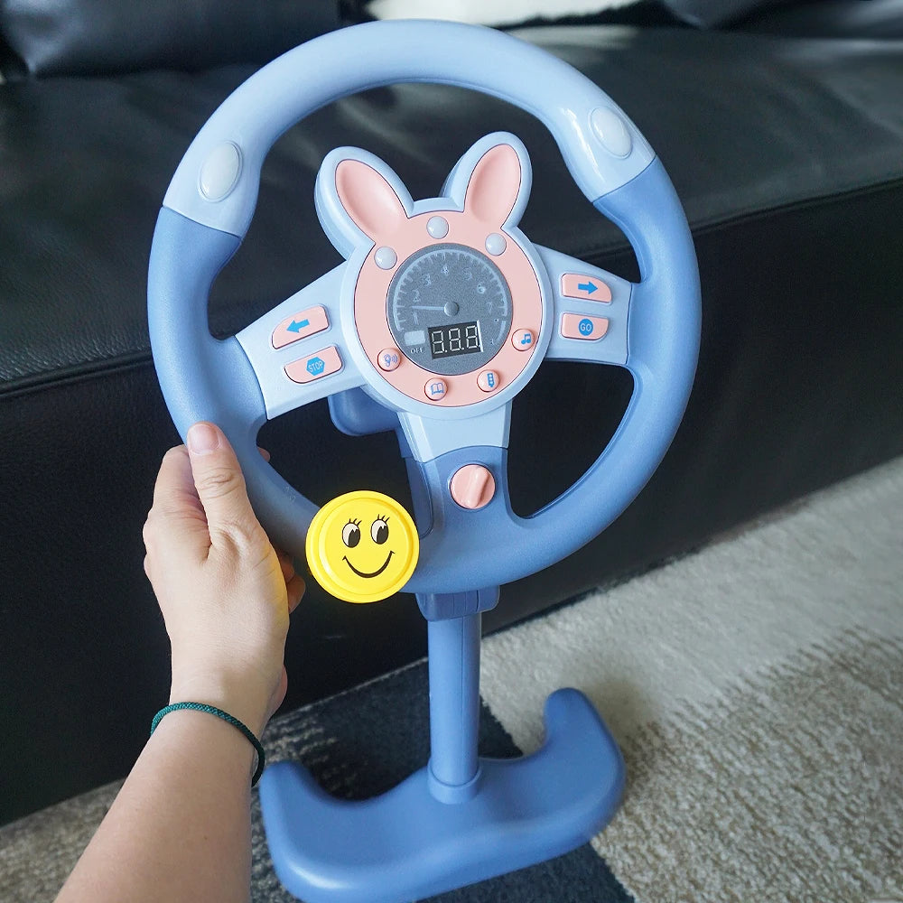 Electric Simulated Driving Steering Three-Dimensional Portable Wheel Copilot Toy Light And Sound Educational Children's Gifts Good Vibrations