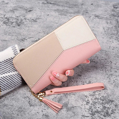 Fashion Zipper Wallets Womens Long Purses Handbags Coin Purse Cards Holder PU Leather Clutch Wallet Good Vibrations