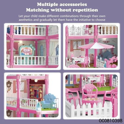 DIY Doll House With light Furniture and Dolls Dream Doll House for Little Girls Kids Pretend Toy Good Vibrations