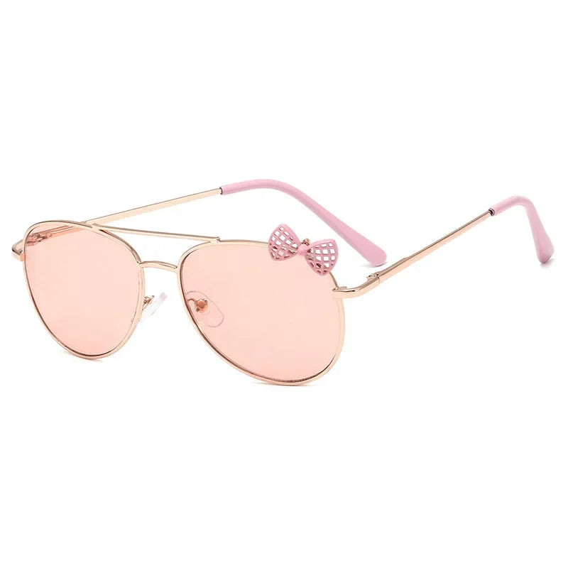 Kids Cute Sunglasses Metal Frame Children Sun Glasses Fashion Girls Outdoor Cycling Goggles Party Eyewear Photography Supplies Good Vibrations