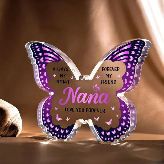 Nana Gifts from Grandkids – Butterfly Acrylic Plaques. Birthday, Valentines, Mother's Day, Xmas, Thanksgiving from Grandkids. Good Vibrations