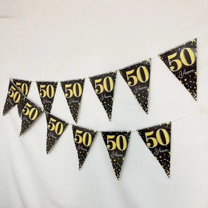 16th 60th 50 Year Happy Birthday Party Decoration Banners Supplies Good Vibrations