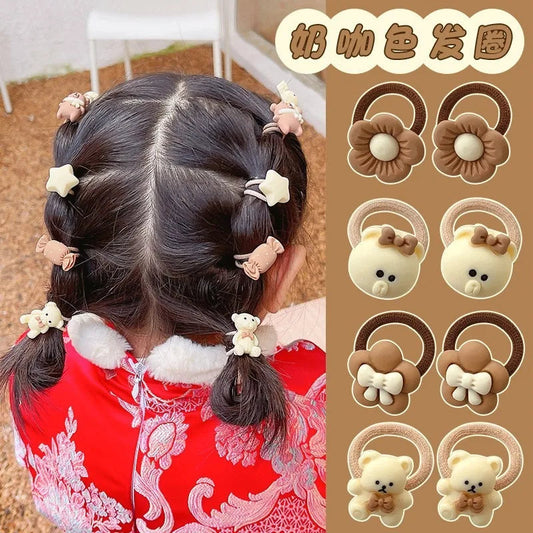 Kawaii Cartoon Baby Small Scrunchies Cute Children Girls Kids Elastic Hair Rubber Bands Accessories Tie Hair Ring Rope Headdress Good Vibrations