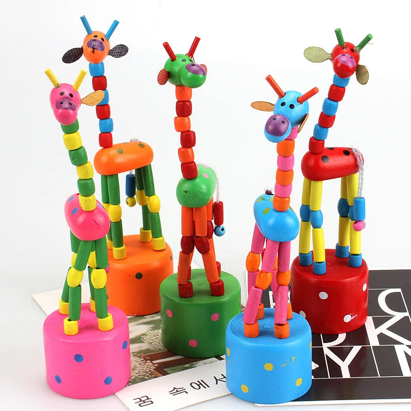 Montessori Toys Educational Wooden Toys for Children Early Learning Exercise Baby Fingers Flexible Materials Giraffe Toy Gifts Good Vibrations