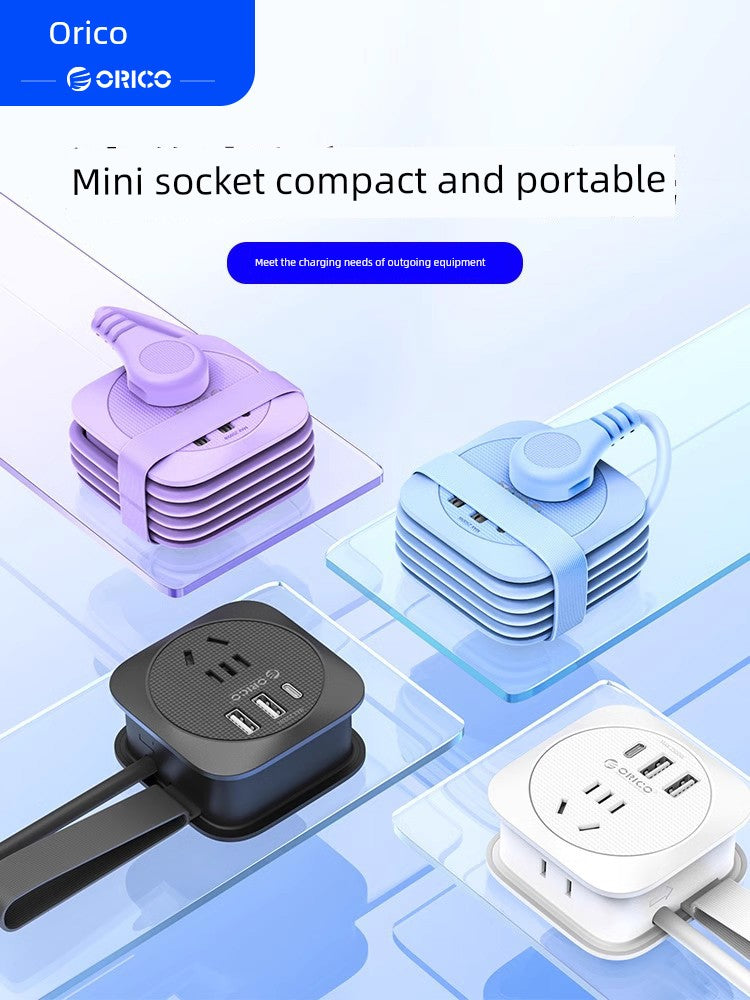 Orico Pocket Power Strip Portable Travel Socket Multifunctional Power Strip Dormitory USB Power Strip Desktop Charging Good Vibrations