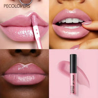 1PC Butter Gloss Non-Sticky Lip Gloss Long Lasting Nude Lip Makeup Hydrating Lip Gloss with Essential Oil Liquid Lipstick Good Vibrations