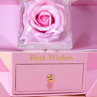 Eternal Rose Gift Box Gift for Women Valentine's Day Wedding I Love You Jewelry Box Gift Box Ring Earrings Pendant Necklace Box Good Vibrations