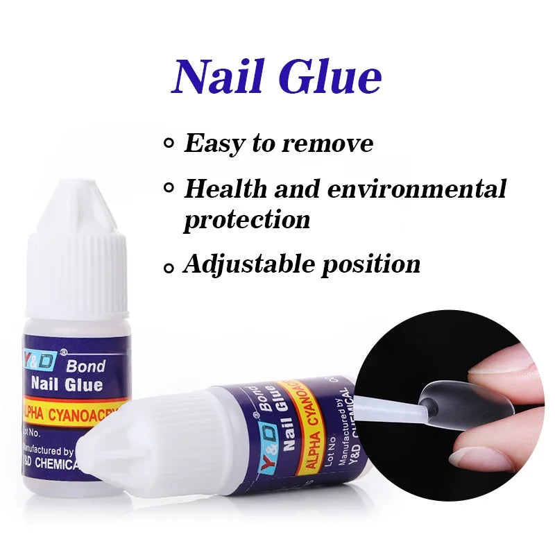 1/5/10pcs Super Strong Nail Bond Glue Acrylic Tips & Rhinestone Professional Nail Glue 2g/3g/7g/10g Fast Dry Long Lasting Glue Good Vibrations