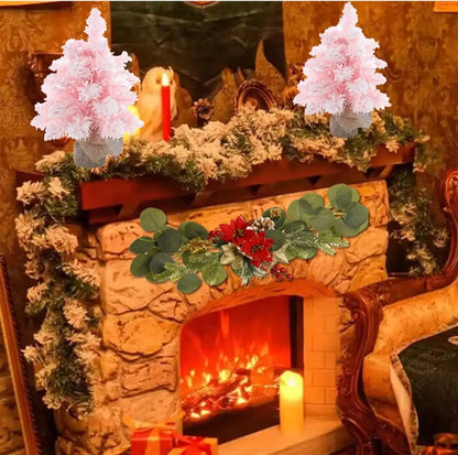 Artificial Pink Christmas Tree Mini Desktop Decoration 30cm/45cm/60cm Ornaments Trees Perfect For Home Garden Courtyard Decorate Good Vibrations