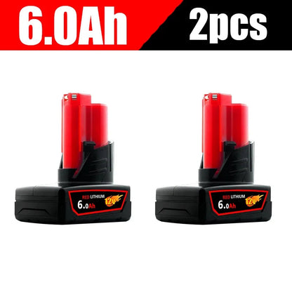 Milwaukee M12 Battery 12.0Ah 12V Rechargeable Battery For Milwaukee M12 Tool 48-11-2402 48-11-2411 48-11-2401MIL-12A-LI Good Vibrations
