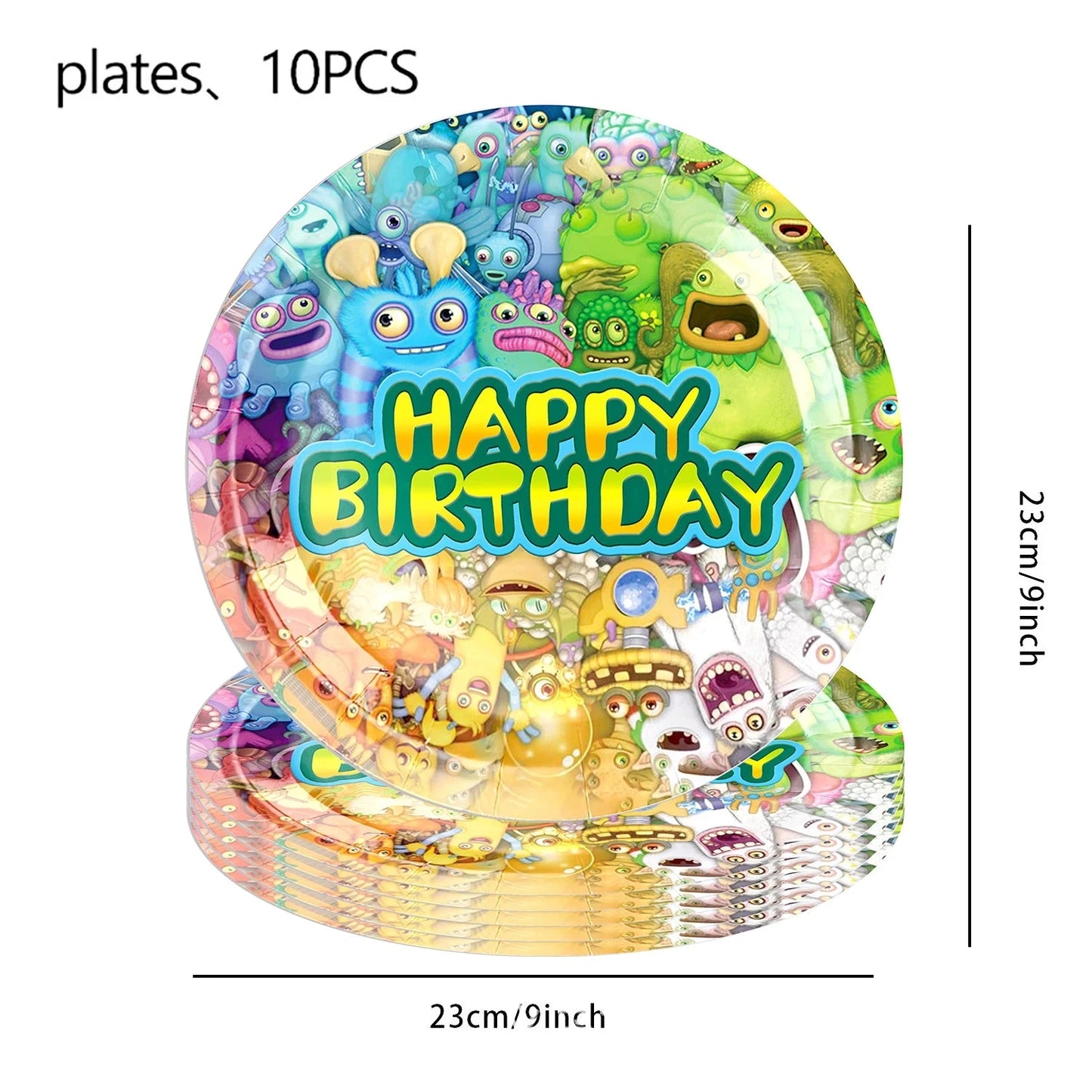 My Singing Game Monsters Birthday Party Decoration Balloons Backdrop Banner Cake Topper Baby Shower Party Supplies Tableware Good Vibrations