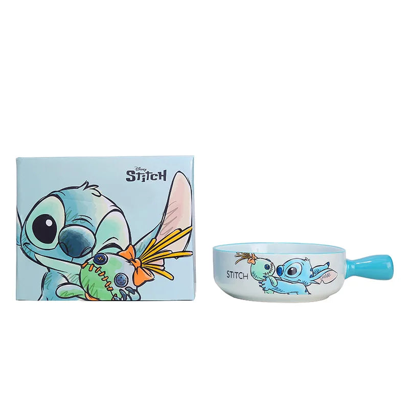 Stitch Salad Bowl Dinner Plates Household Ceramic Plate Cute Styling Rice Bowl Resistant Tableware Kid Water Cup Coffee Mug Gift Good Vibrations