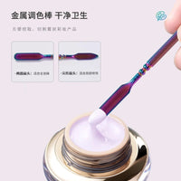 1set Stainless Steel Nail Makeup Palette Colorful Palette with Spatula Stick Nail Polish Mixing Plate Foundation Eyeshadow Mixer Good Vibrations