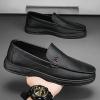 High Quality Breathable Formal Mens Dress Shoes Italian Mens Loafers Luxury Brand Leather Men Casual Shoes Slip-on Driving Shoes Good Vibrations