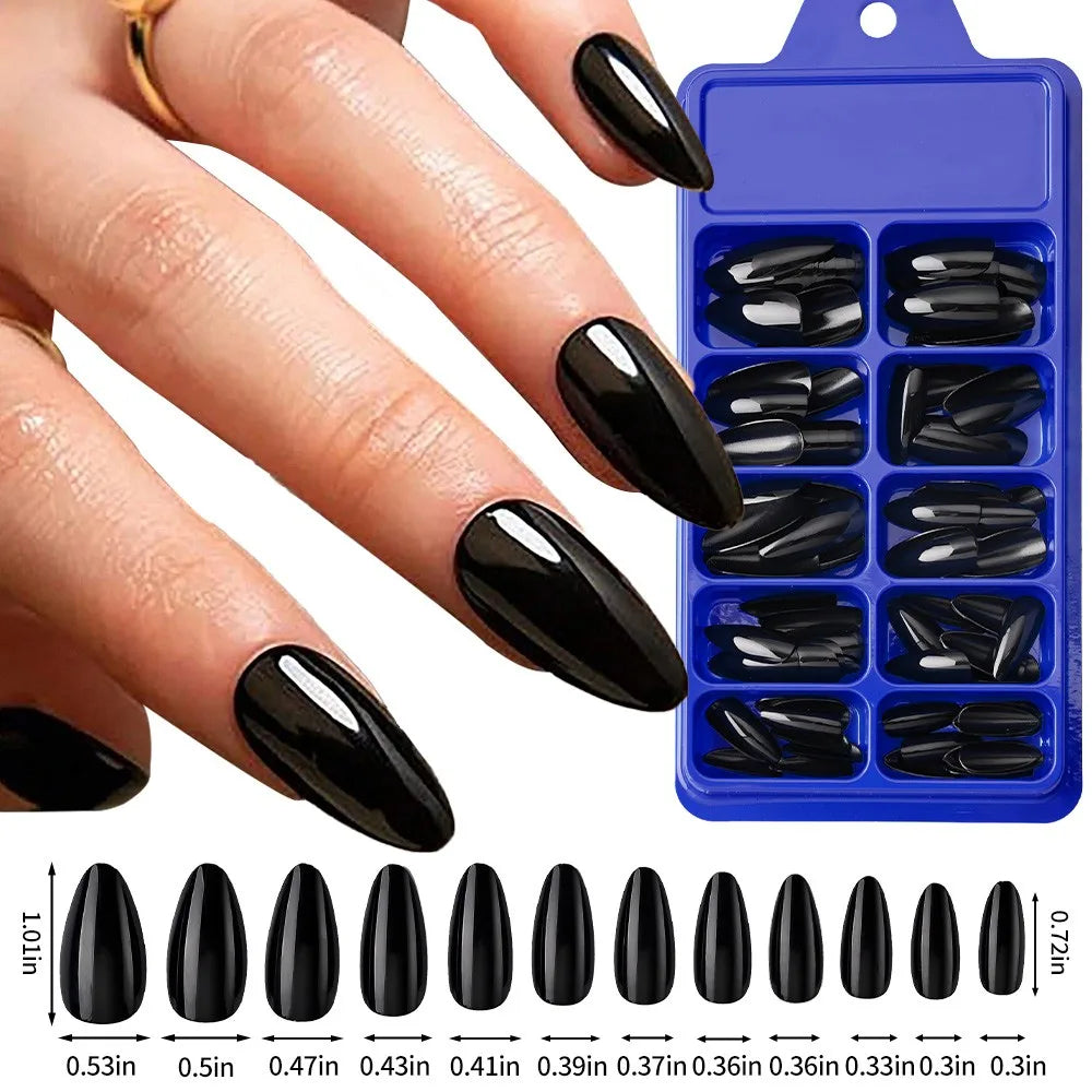 100pcs White Medium Square False Nails Full Cover Acrylic Artifical Fake Nail Tips Women Nail Decoration 10 Sizes Press On Nails Good Vibrations