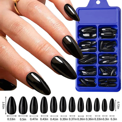100pcs White Medium Square False Nails Full Cover Acrylic Artifical Fake Nail Tips Women Nail Decoration 10 Sizes Press On Nails Good Vibrations