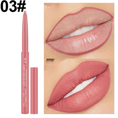 Lip Liner Lipstick Pen Waterproof Long-Lasting Hook Line Lip Pencil Matte Matte Beginner Automatic Lip Liner Bean Paste Color Hook Pen Automatic Rotating Lip Liner Good Vibrations