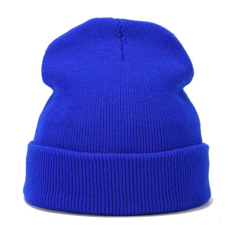Knitted hats for men and women in autumn and winter, pure color, simple and versatile. Knitted hats with pullovers and cold hats Good Vibrations
