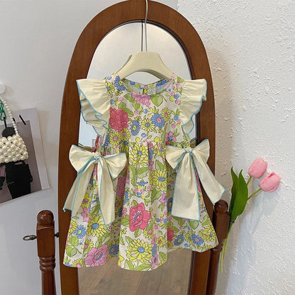 Bear Leader Rose Pink Plaid Bow Dress Elegant Lolita Child Big Girls Midi Dress Children Dresses Teens Party Princess Sundress Good Vibrations