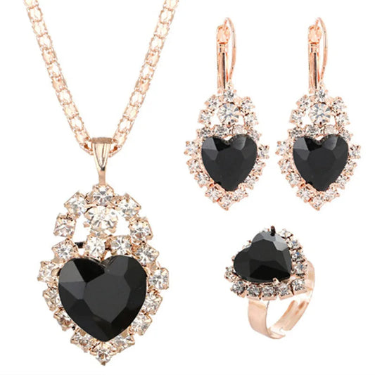 Jewelry Sets Women Wedding Jewelry Set for Brides Gold-Color Zirconia Earring Pendant Necklace Ring Sets Good Vibrations Adult Super Store