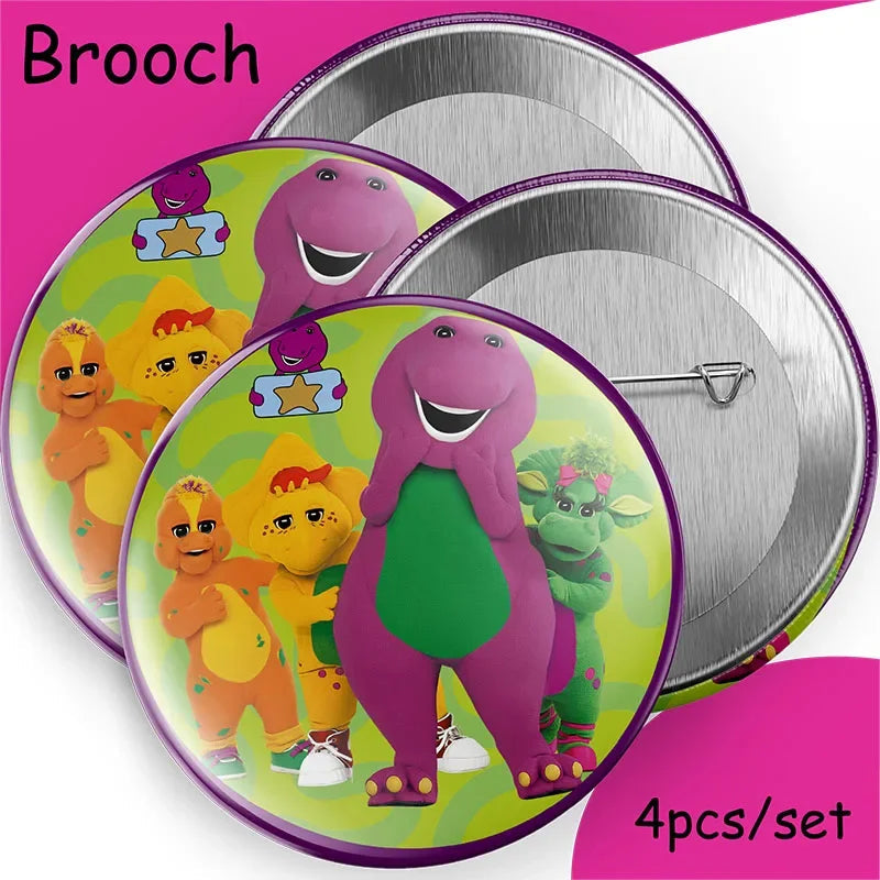 Barney Theme Birthday Party Decorations Cake Topper Birthday CUP Napkin PLATE Straw Swirls Stickers KidsParty Supplies Decor Good Vibrations