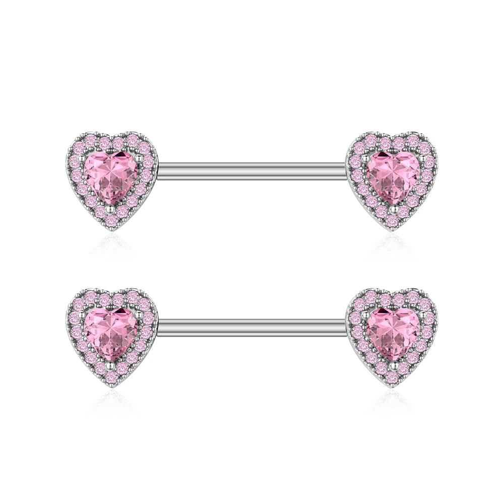 A Pair Cute Heart Dangled Nipple Piercings Barbell for Women Pink Color Moon Butterfly Shaped Sexy Nipple Rings Shield Bar Sets Good Vibrations Adult Super Store