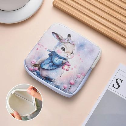 Cute PU Sanitary Pads Bag Large Capacity Multipurpose Coin Purse Cosmetic Bag Good Vibrations