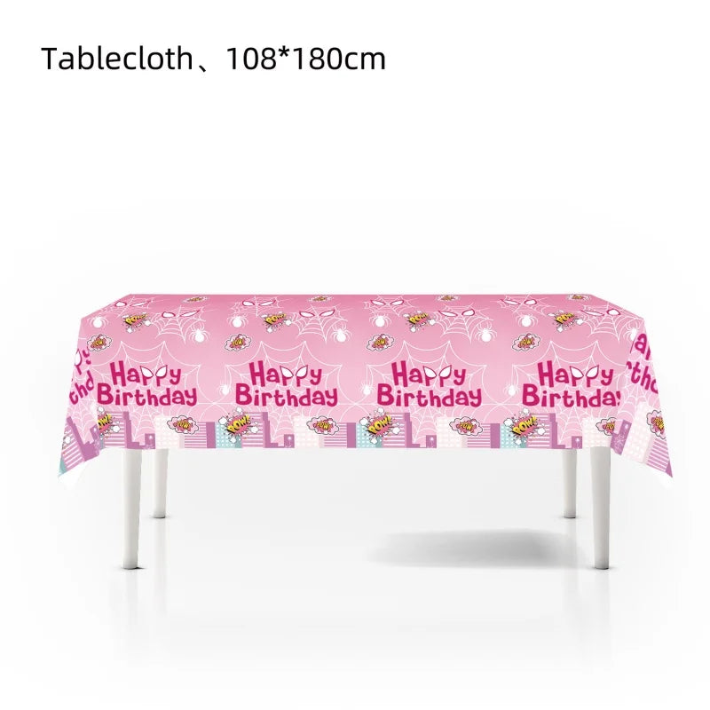 Cartoon Spider Theme Party Decor Tablecloth Party Supplies Table Cover Supers Heros Boys Favor Baby Shower Birthday Party Gifts Good Vibrations