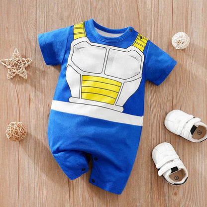 Newborn Clothing Handsome Anime Role Play Cotton Comfortable Soft Boys And Girls 0-18 Summer Short Sleeved Baby Jumpsuit Good Vibrations