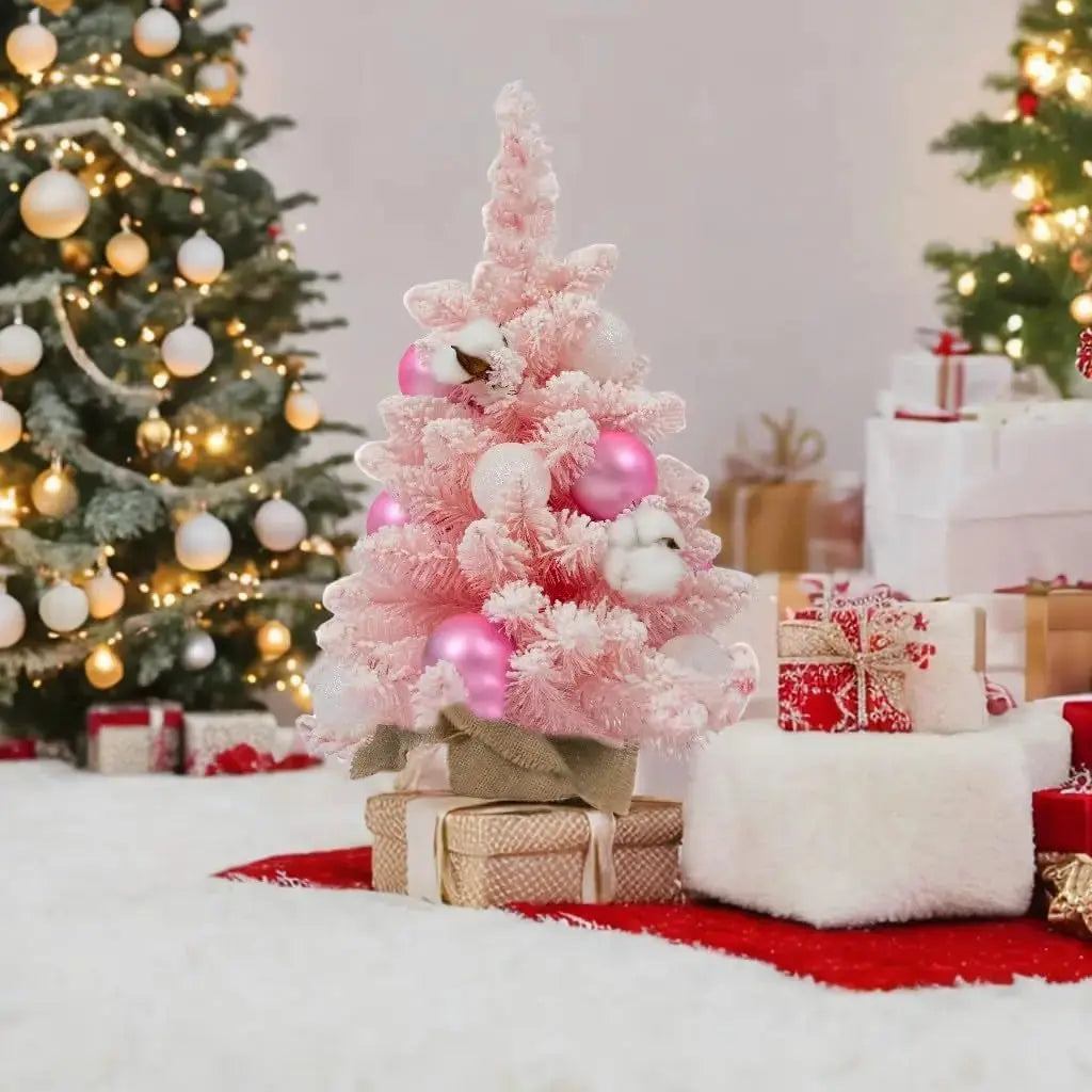 Artificial Pink Christmas Tree Mini Desktop Decoration 30cm/45cm/60cm Ornaments Trees Perfect For Home Garden Courtyard Decorate Good Vibrations