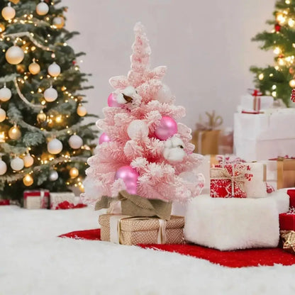 Artificial Pink Christmas Tree Mini Desktop Decoration 30cm/45cm/60cm Ornaments Trees Perfect For Home Garden Courtyard Decorate Good Vibrations