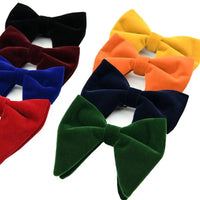 Mens Oversized Bow Tie Solid Velvet Bowtie Wedding Party Tuxedo Adjustable Necktie Big Bow Tie Good Vibrations