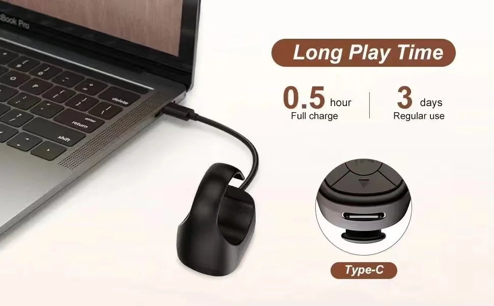 Tiktok Scrolling Ring Tiktok Remote Control Is Suitable for Iphone, iPad Bluetooth Page Turning Ring Roller, Both Camera Shutter, Short Video and Music Remote Control Function, Compatible with Ios and Android Phones Good Vibrations