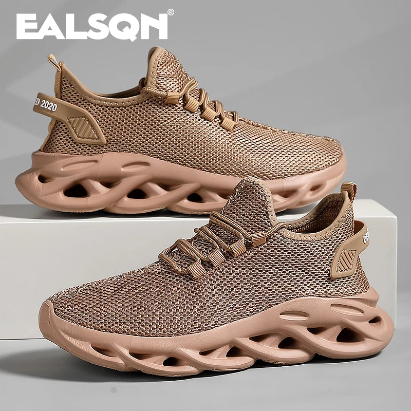 Men Sports Running Black Jogging Shoes Casual Sneakers Brown Outdoor Breathable Mesh Women Light Shock-absorption Black Tennis Good Vibrations