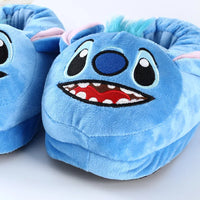 Cartoon Stitch Plush Home Slippers Cute Autumn Winter Cotton Warm Slipper Kids Women Stuffed Doll Indoor Shoes Christmas Gift Good Vibrations