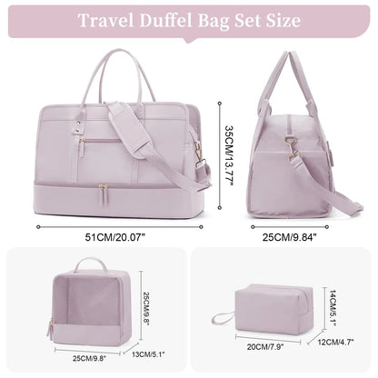 Luggage Travel Bags with a Clothes Bag and Toiletry Bag Large Capacity Daily Commuter Shoulder Bag Woman Tote Bags Handbag Woman Good Vibrations