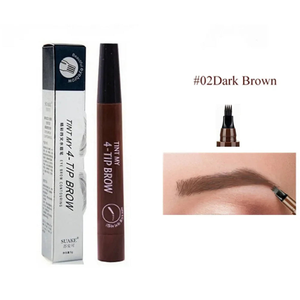 4D Microblading Eyebrow Pen 4 Forks Tip Eyebrow Tattoo Pencil Long Lasting Fine Sketch Liquid Eye Brow Make Up Good Vibrations