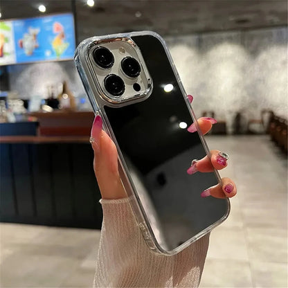 Luxury Acrylic Makeup Mirror Phone Case For iPhone 16 15 14 13 12 11 Pro Max XS X XR Plating Shockproof Back Cases Cover Good Vibrations