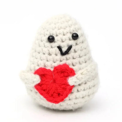 New Positive Energy Hug Pocket Mini Handmade Plush Wool Woven Doll with Card Funny Birthday Holiday Gift Family Room Decoration Good Vibrations