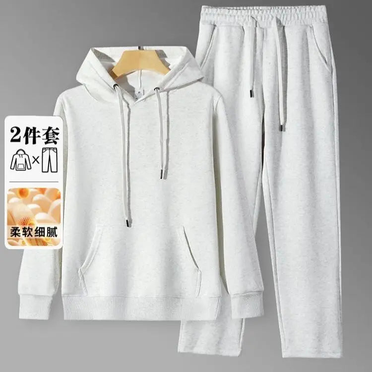 2026 Men's New Straight-Leg Casual Suit Trendy Hooded Sweatshirt and Sweatpants Loose Fit Versatile Casual Autumn Sports Suit Good Vibrations