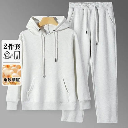 2026 Men's New Straight-Leg Casual Suit Trendy Hooded Sweatshirt and Sweatpants Loose Fit Versatile Casual Autumn Sports Suit Good Vibrations
