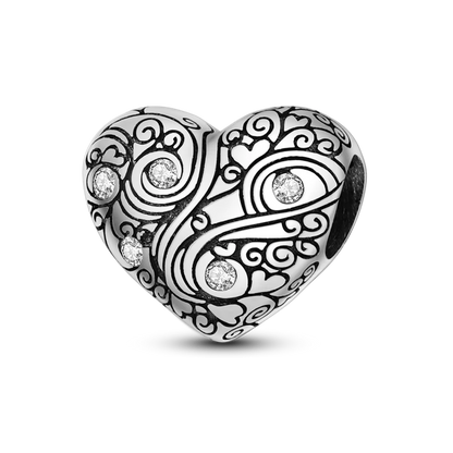 Heart Shape 925 Sterling Silver Family Lover Affection Pendant Charm Beads Fit Original Bangle Bracelet DIY Jewelry For Women Good Vibrations