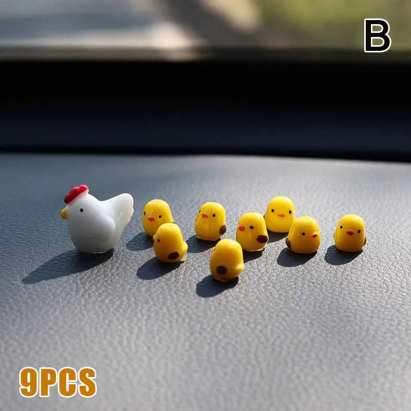 Cute Mini Chickens Car Dashboard Accessories Fun Chicks Car Rearview Mirror Decor Interior Ornaments Fairy Garden Home Car Gifts - Good Vibrations