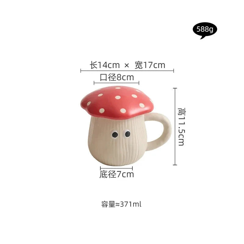 Mushroom Ceramic Tableware Mushroom Rice Bowl Noodles Bowl Soup Pot Flat Plate Sushi Plate Mushroom Mug Spoon Kitchen Tableware Good Vibrations