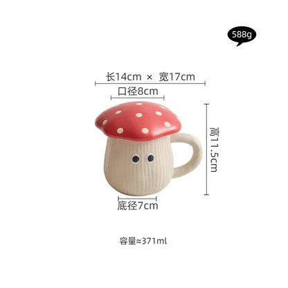 Mushroom Ceramic Tableware Mushroom Rice Bowl Noodles Bowl Soup Pot Flat Plate Sushi Plate Mushroom Mug Spoon Kitchen Tableware Good Vibrations