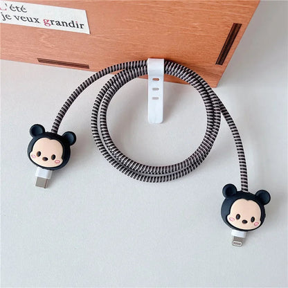 New Cartoon Charger Cable Protector for IPhone 15 14 13 12 18W 20W Charger Protection Cover Stitch Data Line Winder Protective Good Vibrations