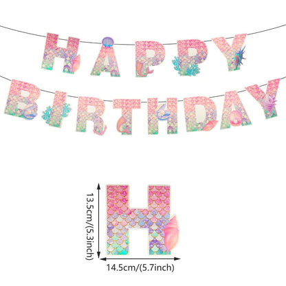 Mermaid Party Decorations Supplies Mermaid Disposable Plates Cup Napkins Set for Girls Baby Shower Mermaids Princess Birthday Good Vibrations