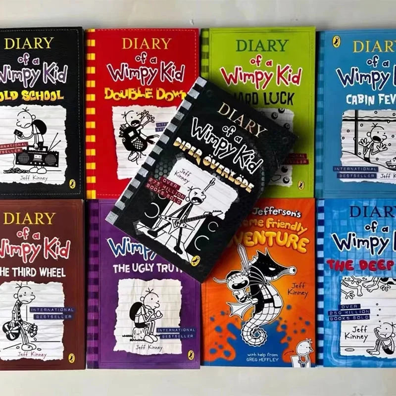 Random 2 Different Books English Diary of A Wimpy Kid Comic Novel Storybook Children Reading Literature Gift Good Vibrations