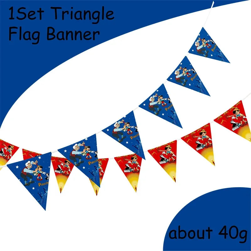 The Adventures of Pinocchio  Birthday Party Decorations Paper Tableware Cake Topper Latex Balloons Baby Shower Party Supplies Good Vibrations