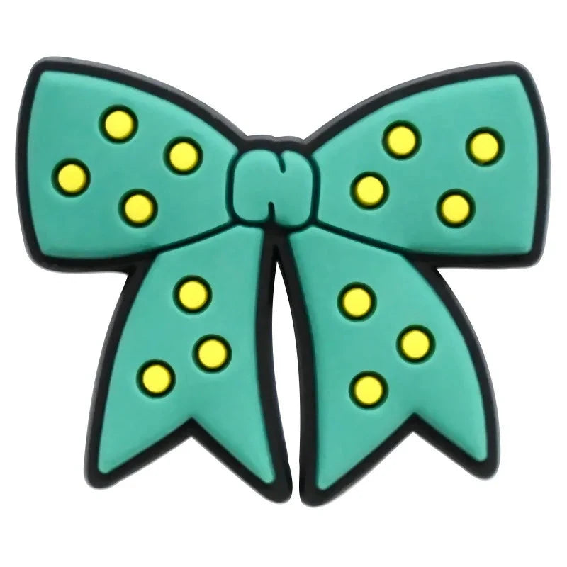 Cute Bow Shoe Charms for Crocs Accessories Decorations Shoe Clog Pin Kids Adults Party Favor Gifts Good Vibrations